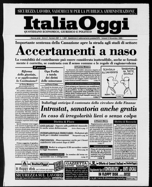 Italia oggi : quotidiano di economia finanza e politica